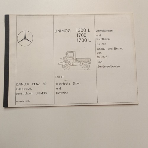 Original handbuch unimog 1300 - unimog,